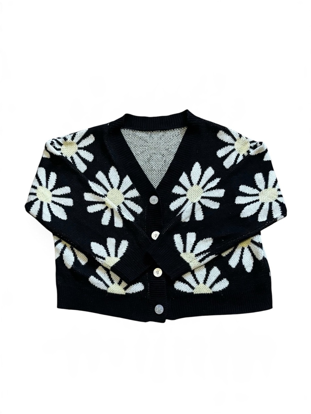 Black Daisy Cardigan Size L